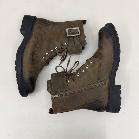 Clarks Orinoco 2 Lace Dark Olive Leather Side Zip Boots Shoes Womens size 8.5 M - Picture 8 of 9